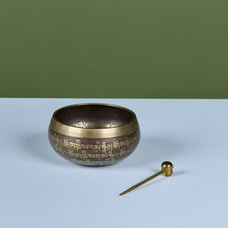 Bronze Tibetan Singing Bowl with Percussion Wand