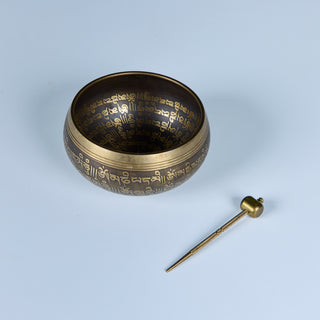 Bronze Tibetan Singing Bowl with Percussion Wand