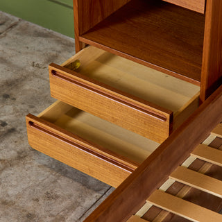 Teak Queen Platform Bed with Nightstands by Tørring Møbelfabrik