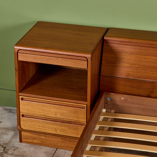 Teak Queen Platform Bed with Nightstands by Tørring Møbelfabrik