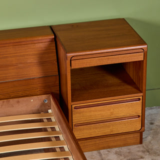 Teak Queen Platform Bed with Nightstands by Tørring Møbelfabrik