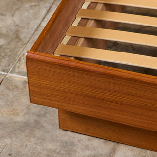 Teak Queen Platform Bed with Nightstands by Tørring Møbelfabrik