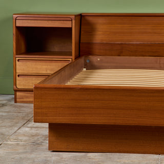 Teak Queen Platform Bed with Nightstands by Tørring Møbelfabrik