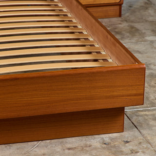 Teak Queen Platform Bed with Nightstands by Tørring Møbelfabrik