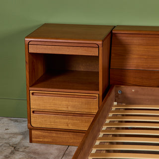 Teak Queen Platform Bed with Nightstands by Tørring Møbelfabrik