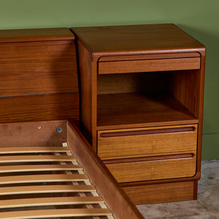 Teak Queen Platform Bed with Nightstands by Tørring Møbelfabrik