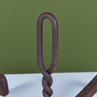 Pair of Twisted Wrought Iron Andirons