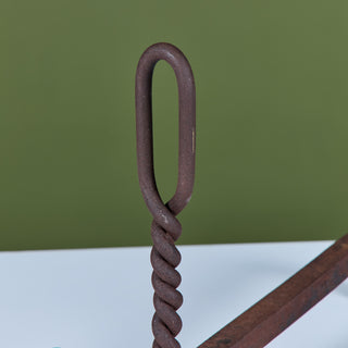 Pair of Twisted Wrought Iron Andirons