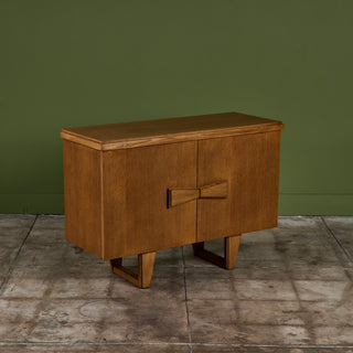 Two Door Oak Cabinet with Bowtie Handles