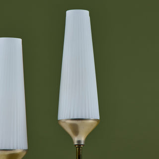 Petite Milk Glass Table Lamp with Pedestal Base