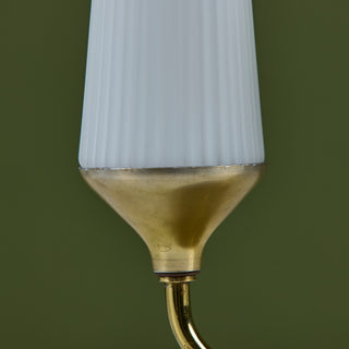 Petite Milk Glass Table Lamp with Pedestal Base