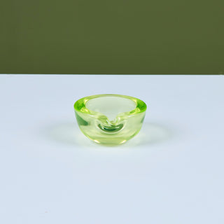 Murano Uranium Glass Pinched Bowl