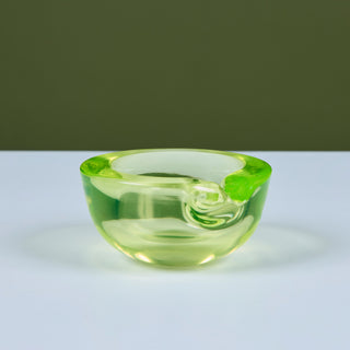 Murano Uranium Glass Pinched Bowl