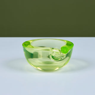 Murano Uranium Glass Pinched Bowl