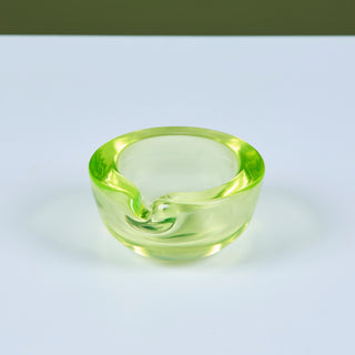 Murano Uranium Glass Pinched Bowl
