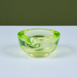 Murano Uranium Glass Pinched Bowl