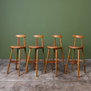 Set of Four Vilhelm Wohert Bar Stools for Stolefabriken Odense