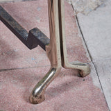 Pair of Virginia Metalcrafters Nickel Plated Andirons
