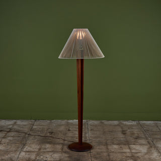 ON HOLD ** Vladimir Kagan Carved Walnut Floor Lamp