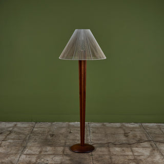 ON HOLD ** Vladimir Kagan Carved Walnut Floor Lamp