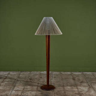 ON HOLD ** Vladimir Kagan Carved Walnut Floor Lamp