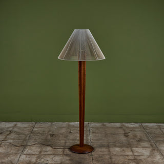 ON HOLD ** Vladimir Kagan Carved Walnut Floor Lamp
