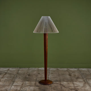 ON HOLD ** Vladimir Kagan Carved Walnut Floor Lamp