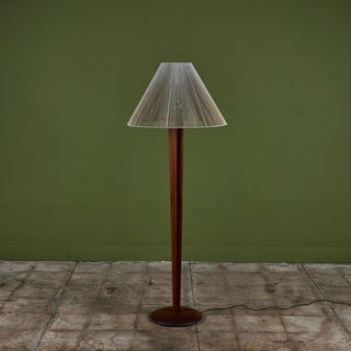 ON HOLD ** Vladimir Kagan Carved Walnut Floor Lamp