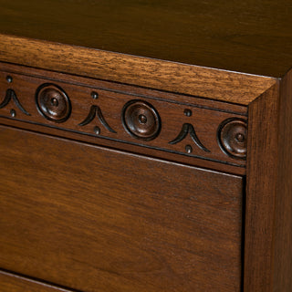 Pair of Walnut Nightstands with Brass Pulls