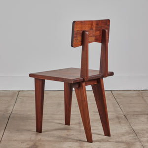 Set of Six Walnut Studio Craft Dining Chairs