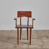 Set of Six Walnut Studio Craft Dining Chairs