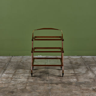 Walnut and Glass Ico Parisi Style Serving Cart