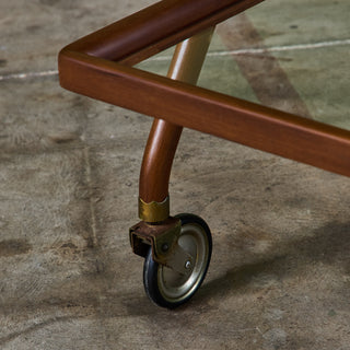 Walnut and Glass Ico Parisi Style Serving Cart