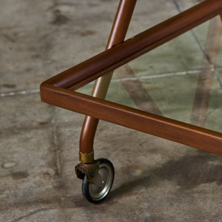 Walnut and Glass Ico Parisi Style Serving Cart