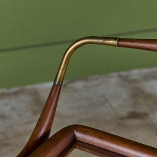 Walnut and Glass Ico Parisi Style Serving Cart