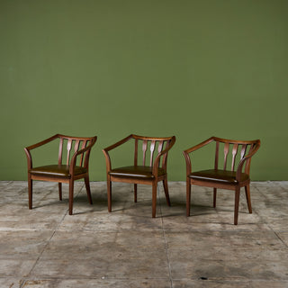 Brown Saltman Walnut Accent Chair