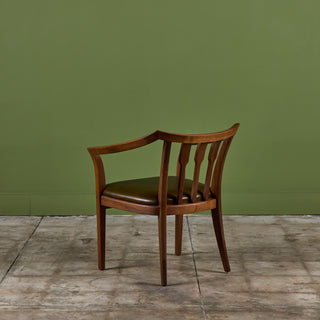 Brown Saltman Walnut Accent Chair