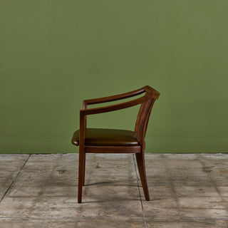Brown Saltman Walnut Accent Chair
