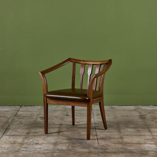 Brown Saltman Walnut Accent Chair