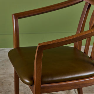 Brown Saltman Walnut Accent Chair