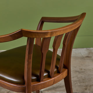 Brown Saltman Walnut Accent Chair