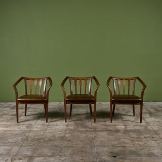 Brown Saltman Walnut Accent Chair