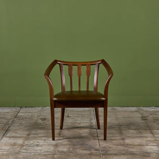 Brown Saltman Walnut Accent Chair