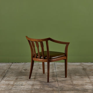 Brown Saltman Walnut Accent Chair