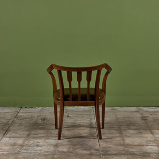 Brown Saltman Walnut Accent Chair