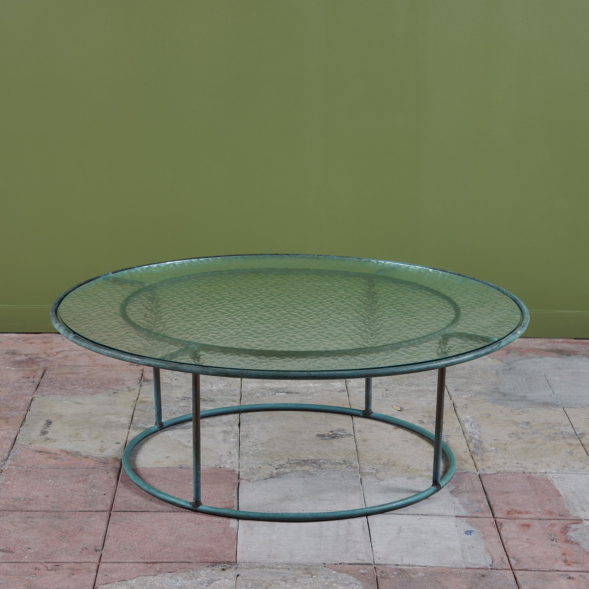 Walter Lamb for Brown Jordan Round Bronze Patio Coffee Table