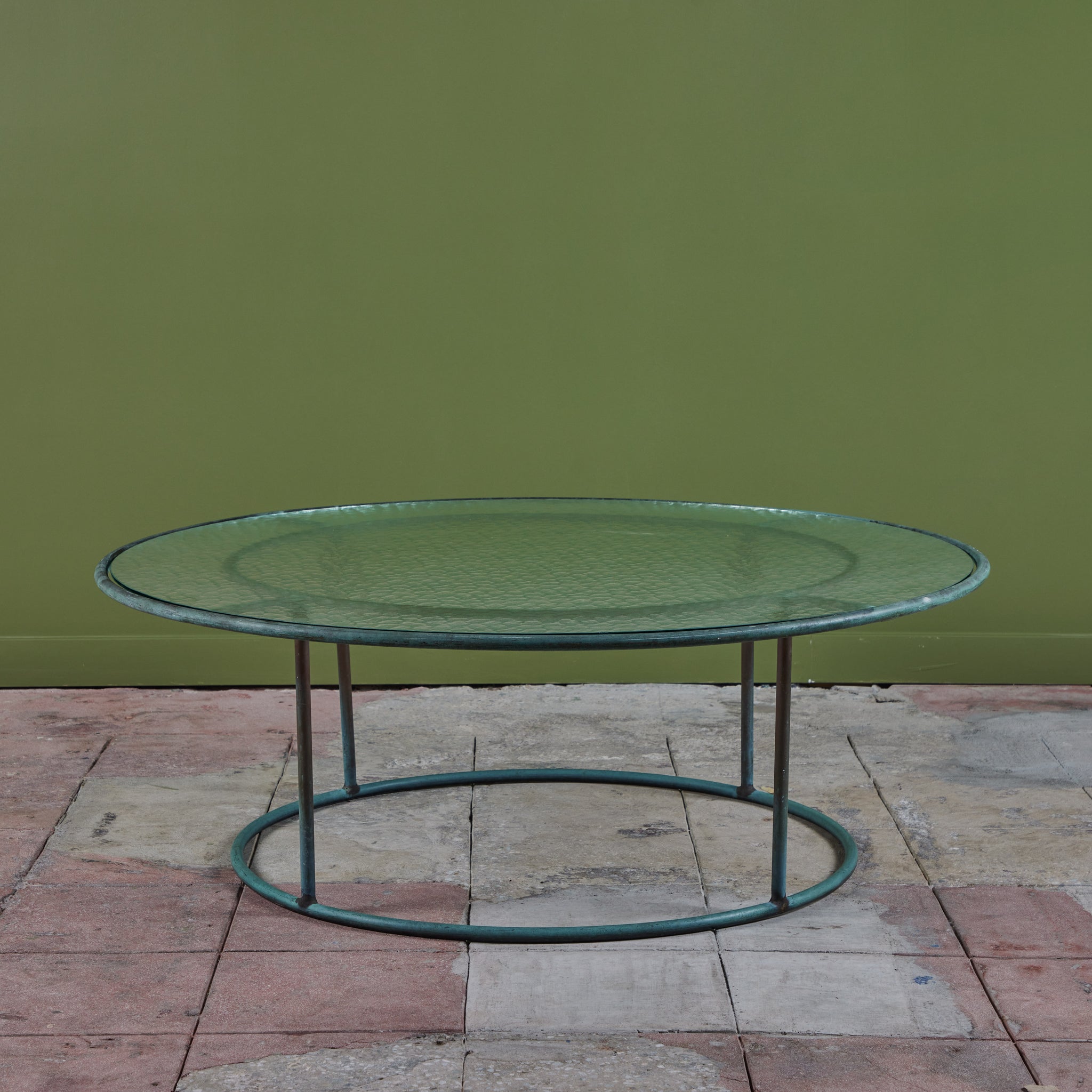 Walter Lamb for Brown Jordan Round Bronze Patio Coffee Table