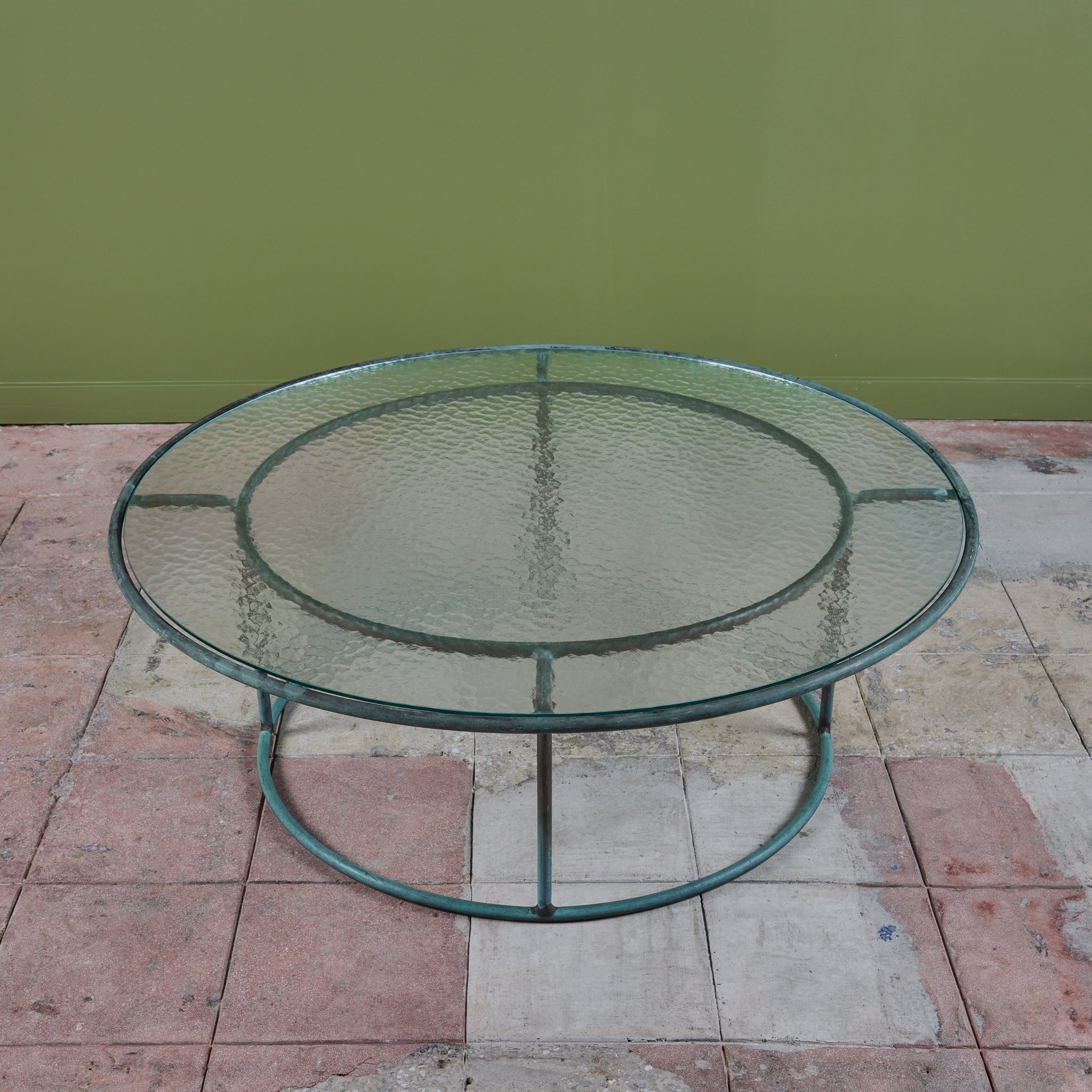 Walter Lamb for Brown Jordan Round Bronze Patio Coffee Table