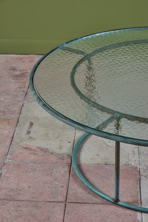 Walter Lamb for Brown Jordan Round Bronze Patio Coffee Table