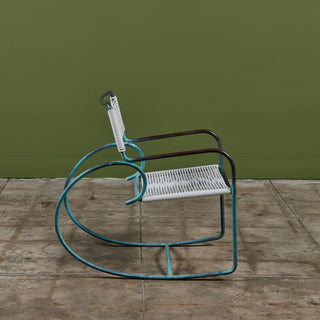 Walter Lamb for Brown Jordan Bronze Patio Dining Set with Four Rocking Chairs